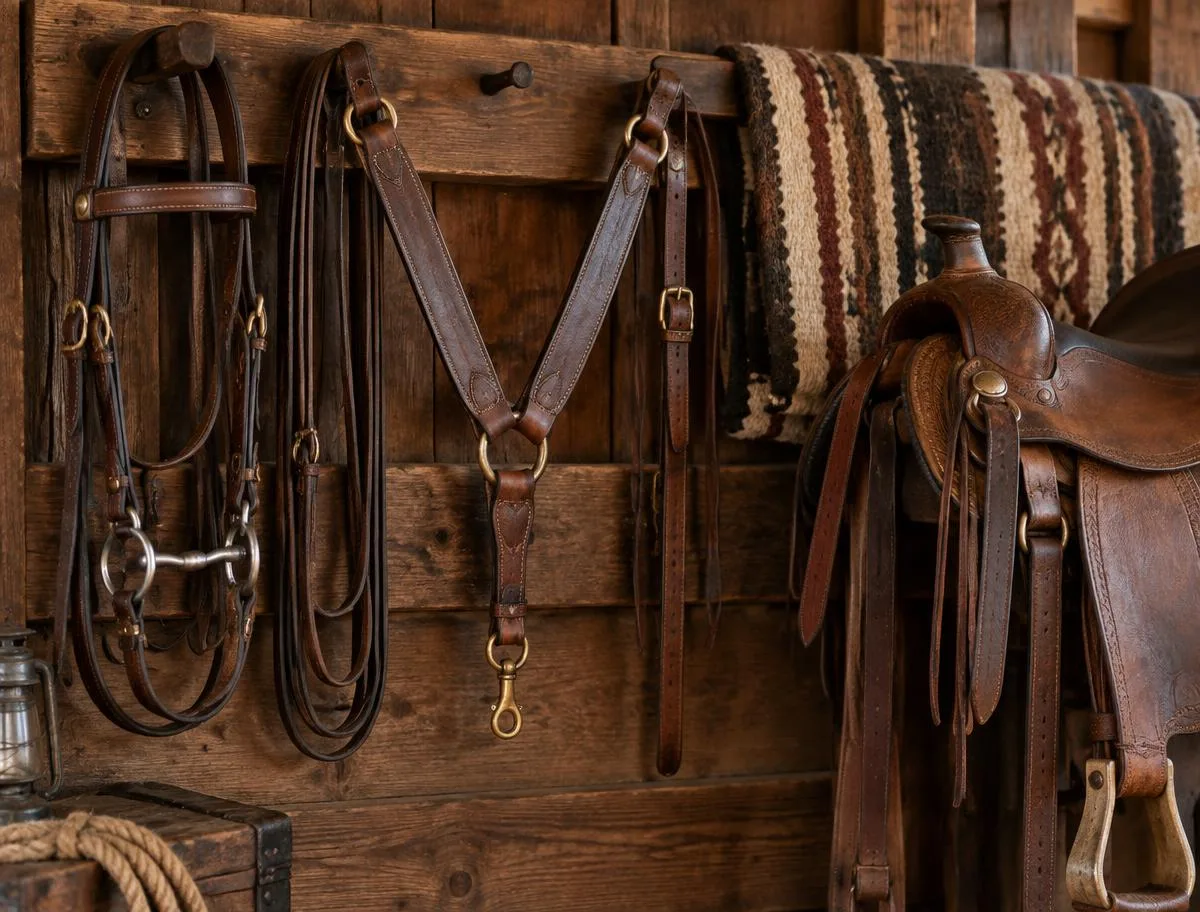 Western bridles and tack